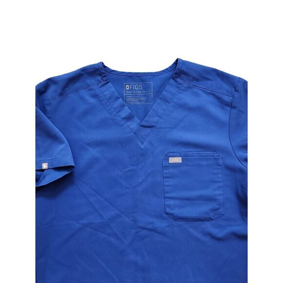 Figs Mens pocket scrub top size Small style# FM1500 Blue short sleeve - Picture 2 of 7